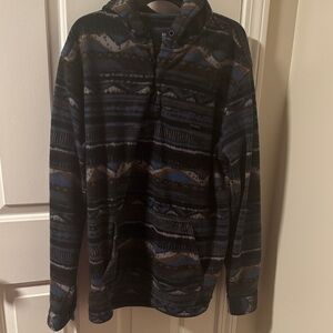 Billabong Men's Striped Jacket - Black, Blue, and Brown